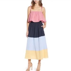 English Factory Color Block Maxi Dress M